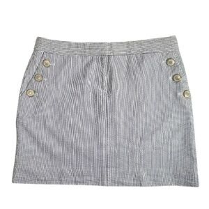 J. Crew Nautical Seersucker Pinstripe Mini-Skirt Size 2